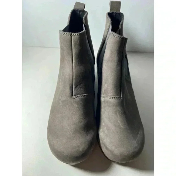 Gray Leather Ankle Boots - Picture 1 of 8